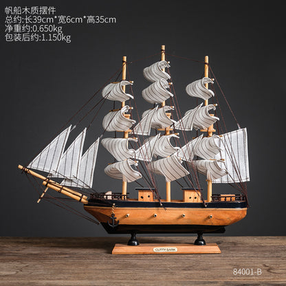 Sailboat Model Home Decor for Living Room Display