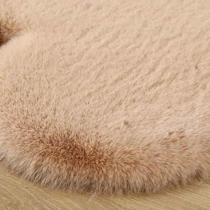 Animal Design Khaki Soft Bear Shaped Fluffy Rug