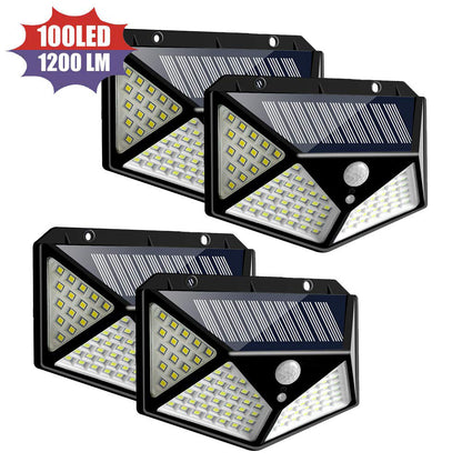 100 LED Solar Wall Lights with Motion Sensor for Outdoors