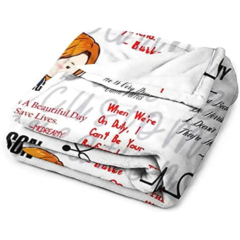 Cartoon Pattern Flannel Throw Blanket for Living Room