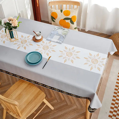 1-Piece Waterproof Oil-Proof PVC Tablecloth, Wear-Resistant