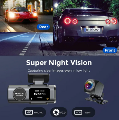 4K WiFi Night Vision Car Security Camera