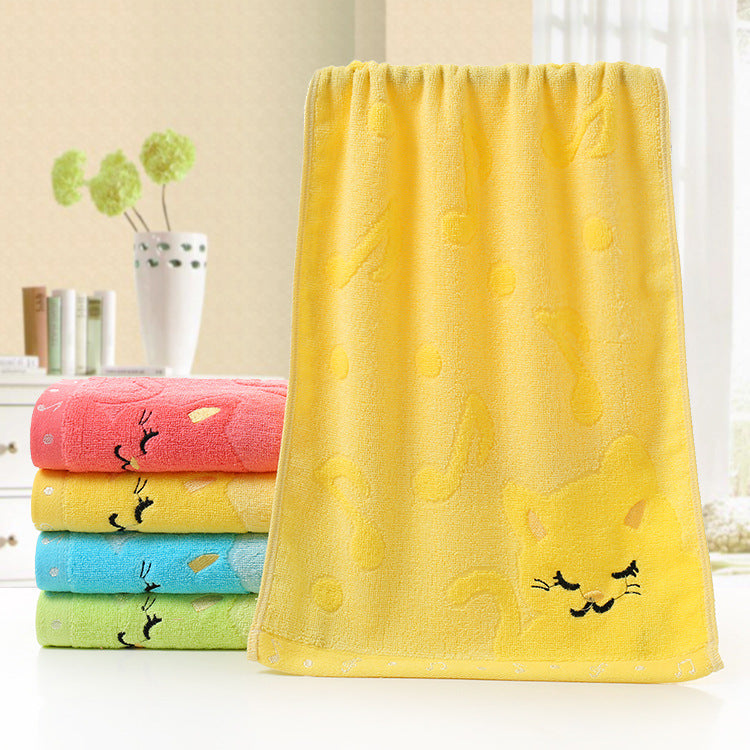 Kids' Jacquard Towel, Cat Design, Baby Towel