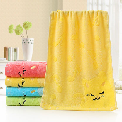Kids' Jacquard Towel, Cat Design, Baby Towel