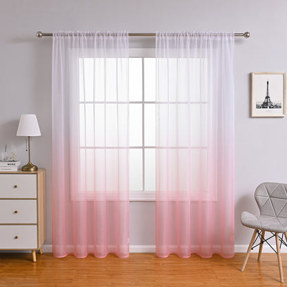 Ombre Extended Yarn Curtains for Living Room Decor