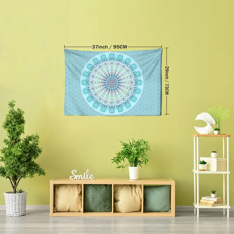 Blue Mandala Tapestry Wall Hanging for Room Decor