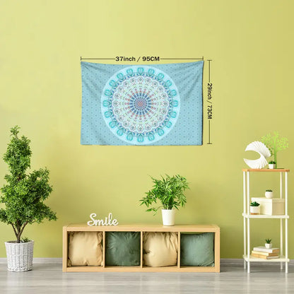 Blue Mandala Tapestry Wall Hanging for Room Decor