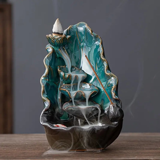 Lotus Flower Ceramic Incense Burner Home Decoration