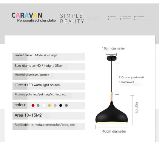 Nordic Style Vintage Restaurant Pendant Light Fixture