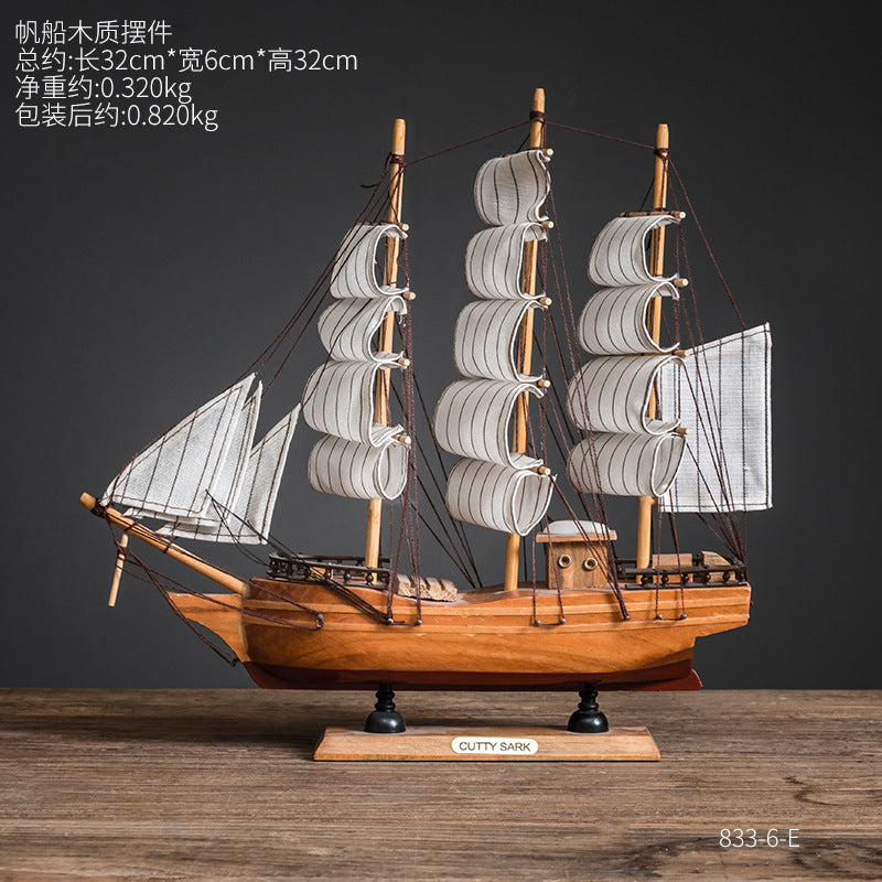 Sailboat Model Home Decor for Living Room Display