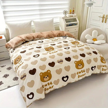 Aloe Vera Cotton Bedding Set with Quilt Cover (4 Pieces)