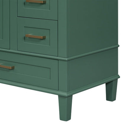 30 Bathroom Vanity , Modern Bathroom Cabinet With Sink Combo Set, Bathroom Storage Cabinet With A Soft Closing Door And 3 Drawers, Solid Wood Frame